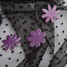 Тканина органза напівпрозора 25 г/м2 145 см легка для суконь, декору, вечірніх і карнавальних костюмів чорна