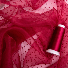 Тканина органза напівпрозора 25 г/м2 145 см легка для платтів, декору, вечірніх і карнавальних костюмів бордо