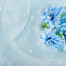 Тканина органза напівпрозора 25 г/м2 145 см легка для суконь, декору, вечірніх і карнавальних костюмів блакитна