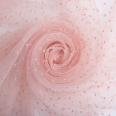 Тканина органза напівпрозора 25 г/м2 145 см легка для платтів, декору, вечірніх і карнавальних костюмів пудра