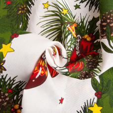 Тканина рушникова вафельна Святкова Ялинка 150 см 160 г/м2, бавовна, натуральна, щільна, всмоктальна, тканина для рушників