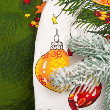 Тканина рушникова вафельна Святкова Ялинка 150 см 160 г/м2, бавовна, натуральна, щільна, всмоктальна, тканина для рушників