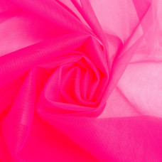 Тканина фатин євро 300 см 15 г/м2 легка декоративна для суконь, костюмів, декору V-H87 неон рожевий