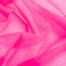 Тканина фатин євро 300 см 15 г/м2 легка декоративна для суконь, костюмів, декору V-H87 неон рожевий