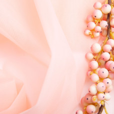 Тканина фатин євро 300 см 15 г/м2 легка декоративна для суконь, костюмів, декору V-H65 ніжний персик