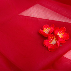 Тканина фатин євро 300 см 15 г/м2 легка декоративна для суконь, костюмів, декору No100 вишня