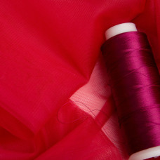 Тканина фатин євро 300 см 15 г/м2 легка декоративна для суконь, костюмів, декору No100 вишня