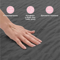 Комплект постільної білизни євро Cloud Dream IDEIA жатка, у подарунковому пакованні т/сірий