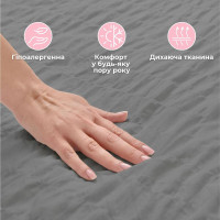 Комплект постільної білизни євро Cloud Dream IDEIA жатка, у подарунковому пакованні сірий/беж