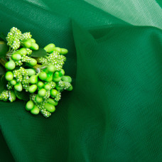 Тканина фатин євро 300 см 15 г/м2 легка декоративна для суконь, костюмів, декору V-H34 смарагд