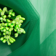 Тканина фатин євро 300 см 15 г/м2 легка декоративна для суконь, костюмів, декору V-H34 смарагд