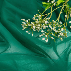 Тканина фатин євро 300 см 15 г/м2 легка декоративна для суконь, костюмів, декору No109 т/зелений