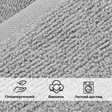 Рушник махровий 100х150 см пл 600 г/м2 банний для тіла та сауни натуральна бавовна сірий