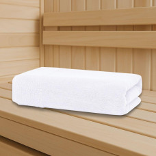 Рушник махровий 100х150 см пл 600 г/м2 банний для тіла та сауни натуральна бавовна білій