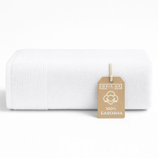 Рушник махровий 50х90 см пл 600 г/м2 для рук та обличчя натуральна бавовна білий