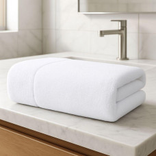 Рушник махровий 50х90 см пл 600 г/м2 для рук та обличчя натуральна бавовна білий