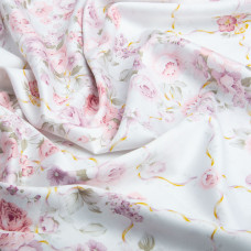 Тканина сатин для постільної білизни, пл 130 г/м2 210 ТС, бавовна, 240 см 23615 v-101 Троянда рожева