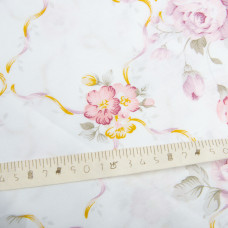 Тканина сатин для постільної білизни, пл 130 г/м2 210 ТС, бавовна, 240 см 23615 v-101 Троянда рожева