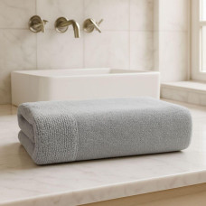 Рушник махровий 70х140 см пл 600 г/м2 банний для тіла натуральна бавовна сірий