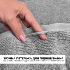 Рушник махровий 50х90 см пл 600 г/м2 для рук і обличчя натуральна бавовна сірий