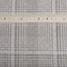 Тканина бязь ранфорс для постільної білизни, бавовна, 130 гр/м2, 240 см 2189 Клітина сіро/беж