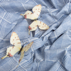 Тканина бязь ранфорс для постільної білизни, бавовна, 130 гр/м2, 240 см 2189 Клітина блакитна