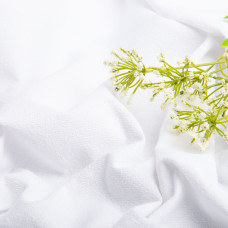 Тканина непромокальна махрова з водовідштовхувальною мембраною, 210 см 140 г/м2 з просоченням біла бавовна для простирадл