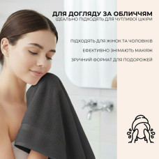 Набір рушників 6 шт 30х30 см махрові пл 550 натуральна бавовна, серветка, рушник т/сірий