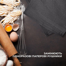 Набір рушників 6 шт 30х30 см махрові пл 550 натуральна бавовна, серветка, рушник т/сірий