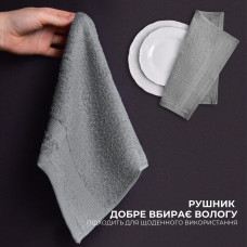 Набір рушників 6 шт 30х30 см махрові пл 550 натуральна бавовна, серветка, рушник сірий