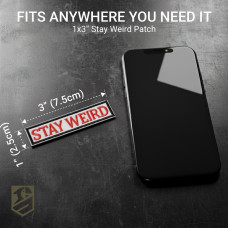 Набір із 2 нашивок "Stay Weird" (Залишайся дивним), вишиті, на липучці, кумедні нашивки для тактичного жилета, шеврони