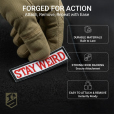 Набір із 2 нашивок "Stay Weird" (Залишайся дивним), вишиті, на липучці, кумедні нашивки для тактичного жилета, шеврони