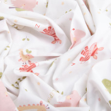 Тканина бязь ранфорс для постільної білизни, бавовна, 130 гр/м2, 240 см 7,28225/8 Звірята рожеві