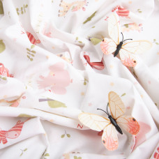 Тканина бязь ранфорс для постільної білизни, бавовна, 130 гр/м2, 240 см 7,28225/8 Звірята рожеві