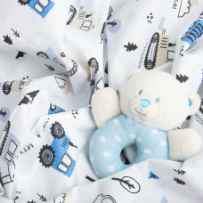 Тканина бязь ранфорс для постільної білизни, бавовна, 130 гр/м2, 240 см 5,27594/7 Тракторець синій