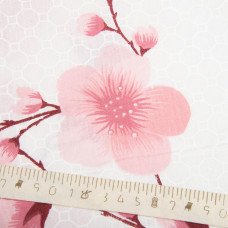 Тканина бязь ранфорс для постільної білизни, бавовна, 130 г/м2, 240 см G-6764/4 Сакура пудра