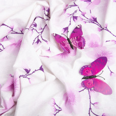 Тканина бязь ранфорс для постільної білизни, бавовна, 130 г/м2, 240 см G-6764/1 Сакура пурпур