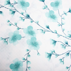 Тканина бязь ранфорс для постільної білизни, бавовна, 130 г/м2, 240 см G-6764/3 Сакура м'ята