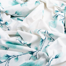 Тканина бязь ранфорс для постільної білизни, бавовна, 130 г/м2, 240 см G-6764/3 Сакура м'ята