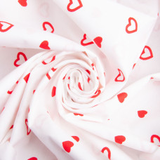 Тканина бязь ранфорс для постільної білизни, бавовна, 130 гр/м2, 240 см 1,28671/50 Сердечка дрібні