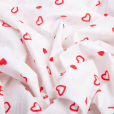 Тканина бязь ранфорс для постільної білизни, бавовна, 130 гр/м2, 240 см 1,28671/50 Сердечка дрібні