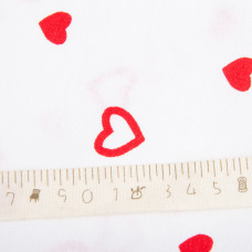 Тканина бязь ранфорс для постільної білизни, бавовна, 130 гр/м2, 240 см 1,28671/50 Сердечка дрібні