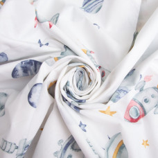 Тканина бязь ранфорс для постільної білизни, бавовна, 130 г/м2, 240 см 11,29984/15 Ракета синя