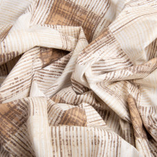 Тканина бязь ранфорс для постільної білизни, бавовна, 130 г/м2, 240 см M04203/9 Клітина штрих беж