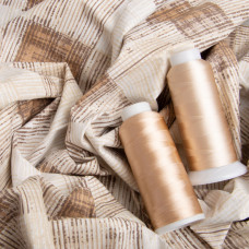 Тканина бязь ранфорс для постільної білизни, бавовна, 130 г/м2, 240 см M04203/9 Клітина штрих беж