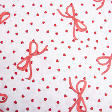 Тканина бязь ранфорс для постільної білизни, бавовна, 130 г/м2, 240 см 5,29409/1 Бантик/Сердечка