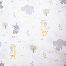 Тканина бязь ранфорс для постільної білизни, бавовна, 130 гр/м2, 240 см 7,28225/9 Звірята сірі