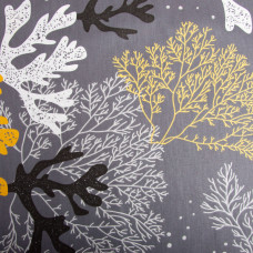 Тканина бязь ранфорс для постільної білизни, бавовна, 130 г/м2, 240 см 5,26937/8 Корали т/сіра