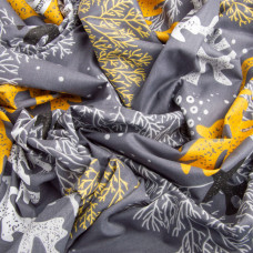 Тканина бязь ранфорс для постільної білизни, бавовна, 130 г/м2, 240 см 5,26937/8 Корали т/сіра