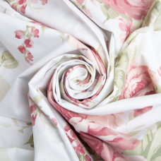 Тканина бязь ранфорс для постільної білизни, бавовна, 130 г/м2, 240 см 7.29035/10 Букет троянд пудра